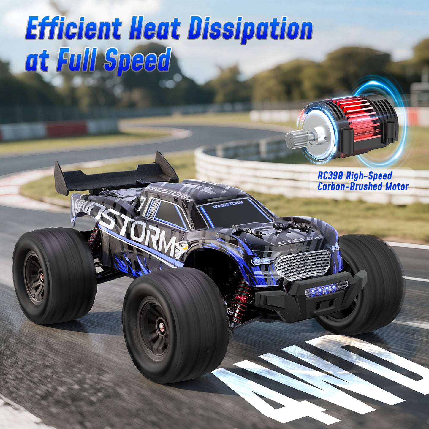1:14 Large RC Cars, 4WD High-Speed RC Monster Truck, 40+ KPH Remote Control Car for Snow Mud Sand, 2.4 GHz Alloy RC Cars for Kids Teens Adults Birthday Party Gifts