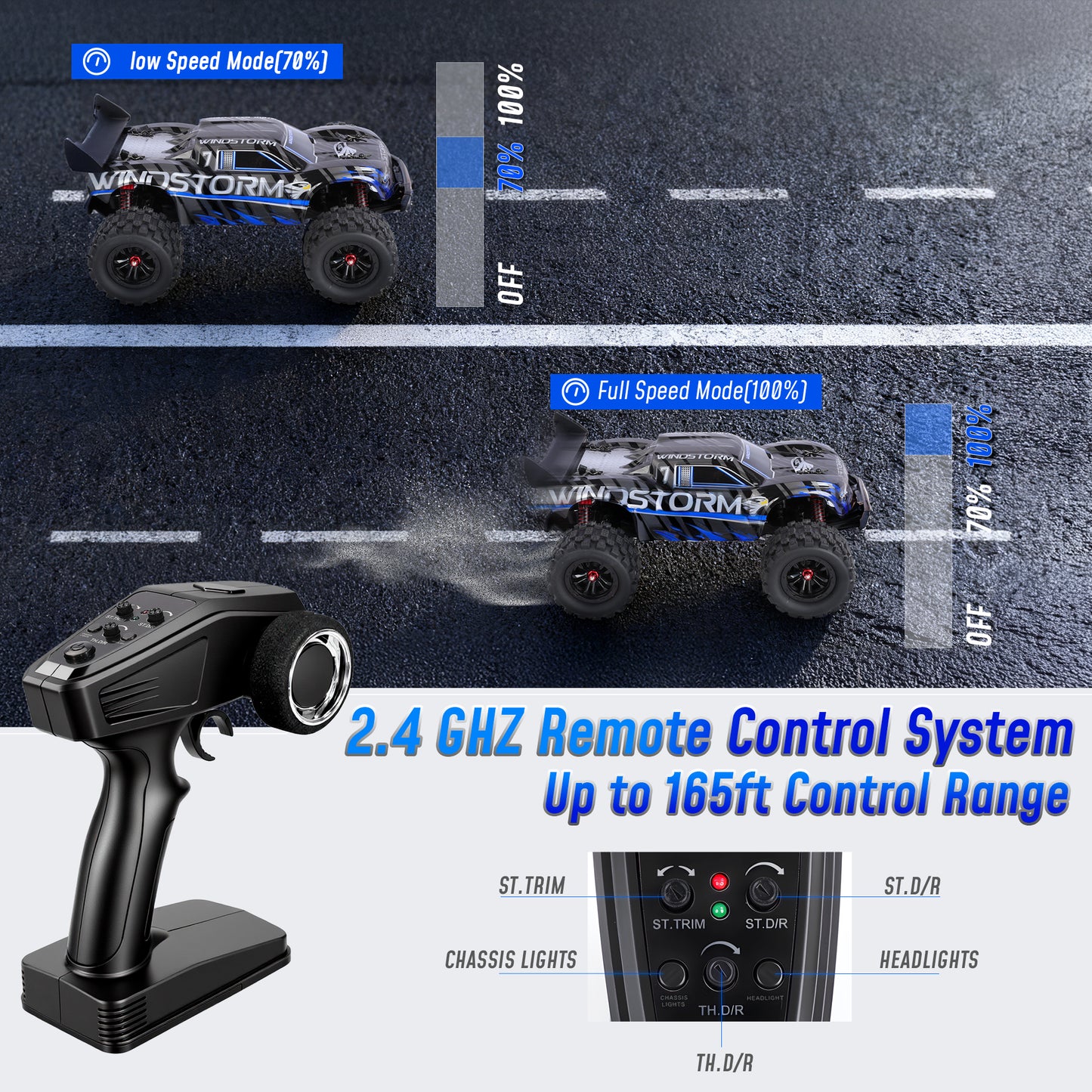 1:14 Large RC Cars, 4WD High-Speed RC Monster Truck, 40+ KPH Remote Control Car for Snow Mud Sand, 2.4 GHz Alloy RC Cars for Kids Teens Adults Birthday Party Gifts