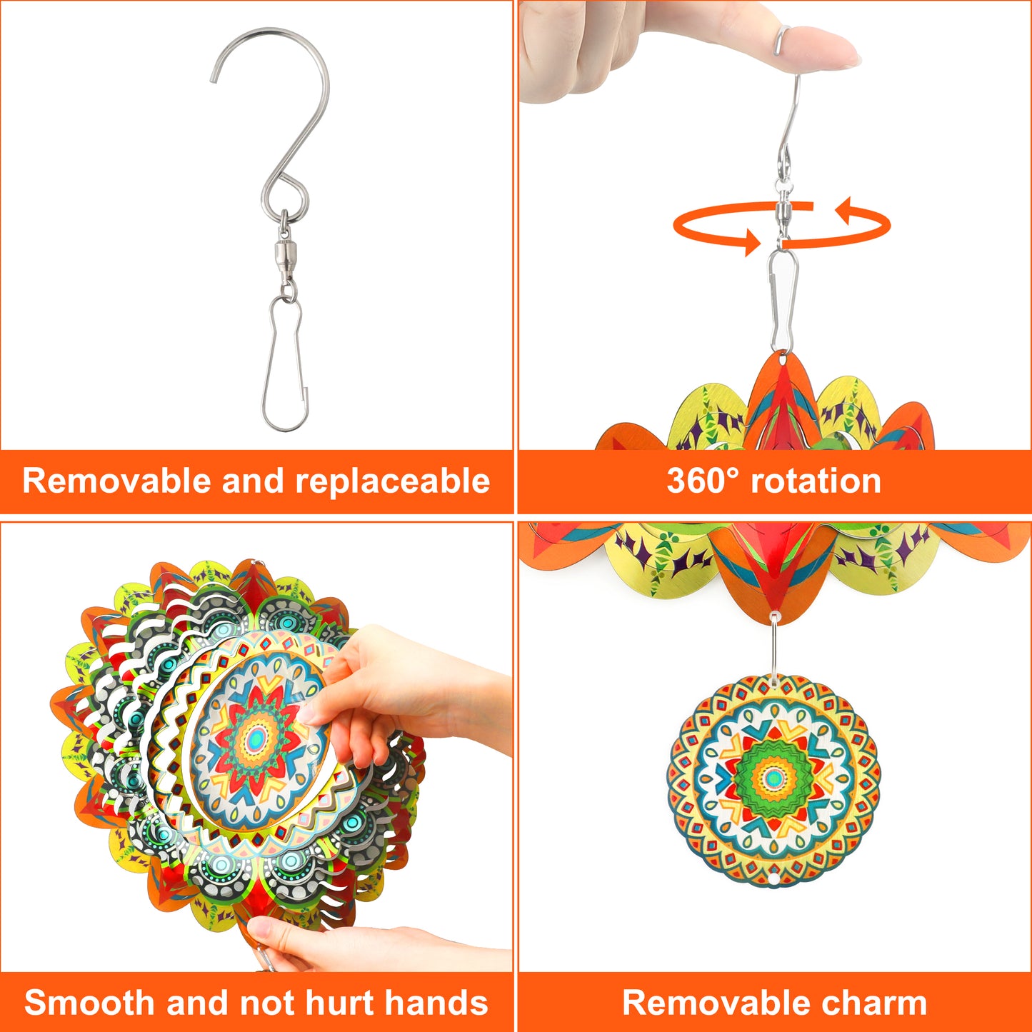 XMHOOK Wind Spinners, 12'' Hanging Wind Spinners