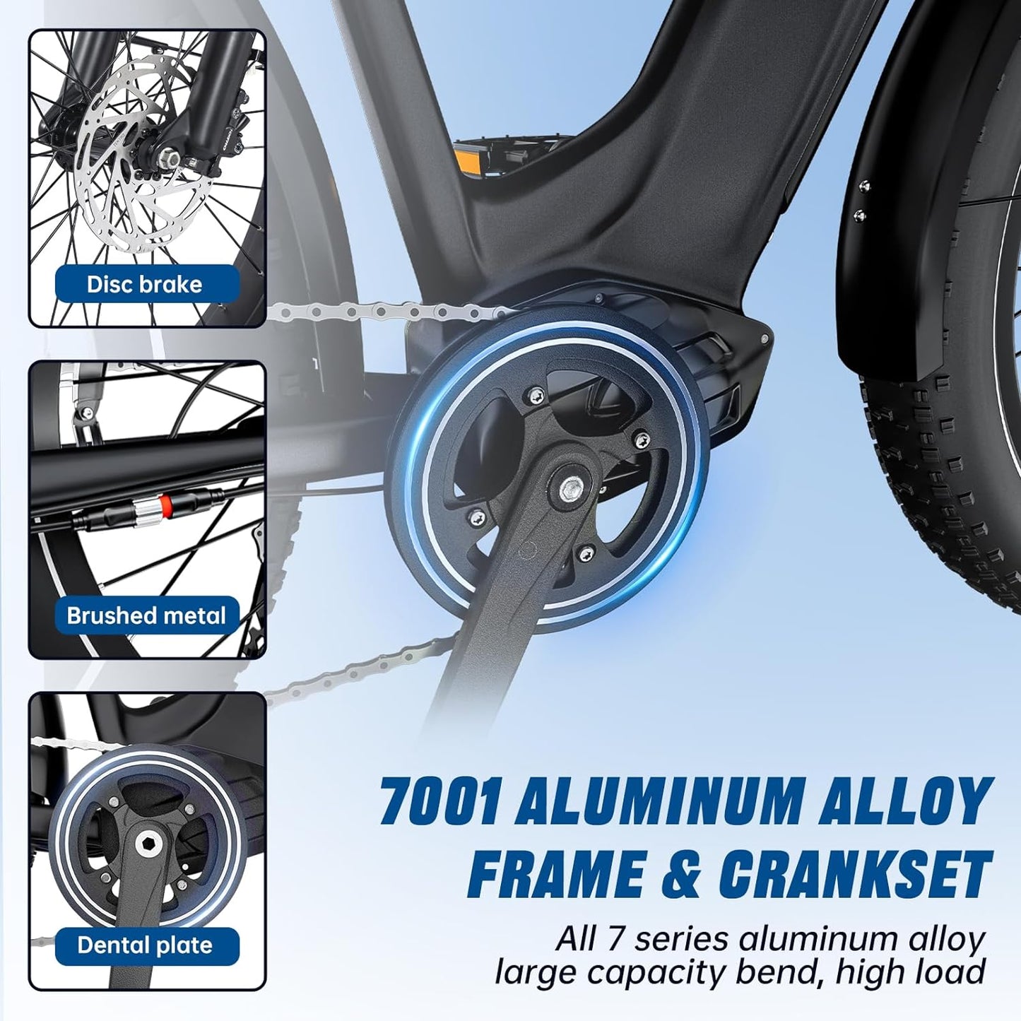 Electric Bike(Black / 26" Fat Tires - Nobar) for Adults 1000W BAFANG Motor EBike 52V 25Ah 21700 Removable LG Lithium Battery Fat Tires 20-32MPH Speed Range 90Miles Long Range Electric Mountain Bike Shimano 7-Speed E Bike