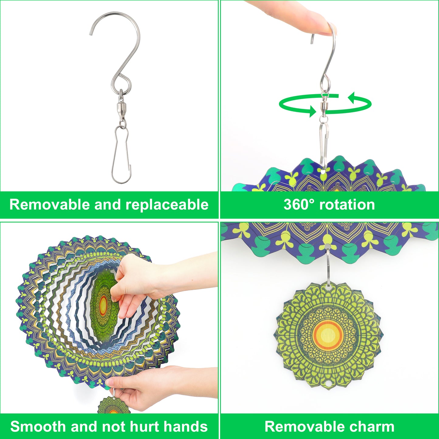 XMHOOK Wind Spinners, 12'' Hanging Wind Spinners