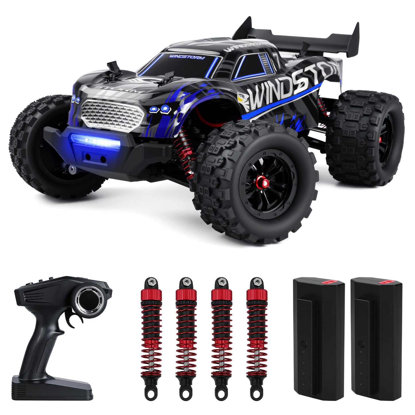 Tcovle 1:14 RC Cars, 4WD High-Speed Large RC Monster Truck, 40+ KM/H Remote Control Car for Snow Mud Sand, 2.4 GHz Alloy RC Car for Kids Teens Adults Birthday Party Gifts