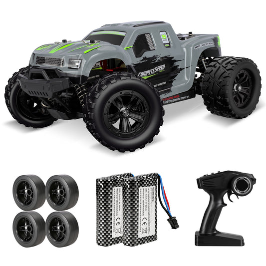 1:18 RC Cars, 36KM/H 4WD High-Speed Remote Control Monster Truck w/ Dual Rechargeable Batteries, 2.4 GHz Alloy RC Cars for Kids Adults Birthday Party Gifts